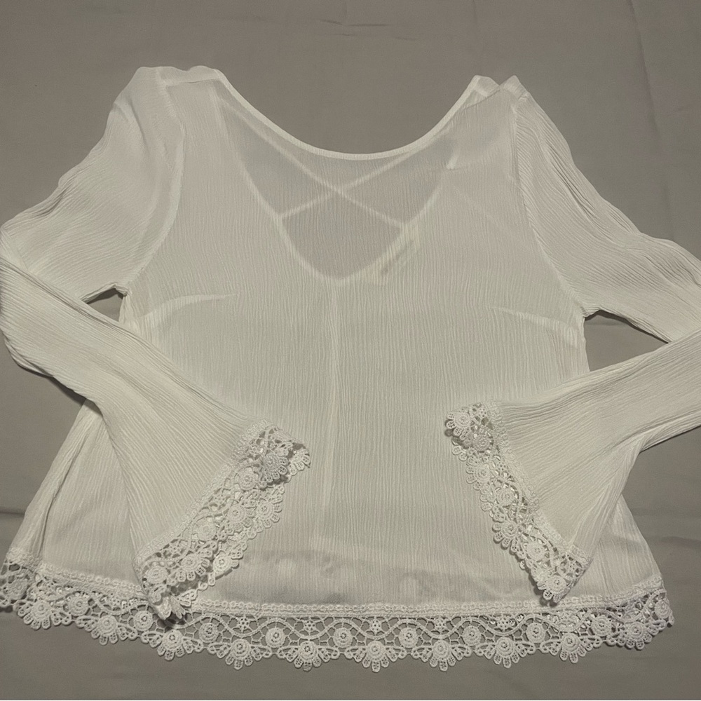H&M Coachella Collection White Lace Top Size S
